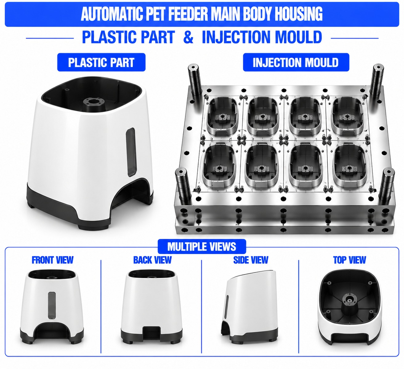 Automatic Pet Feeder Plastic Main Body Housing Mould and Moulding Service